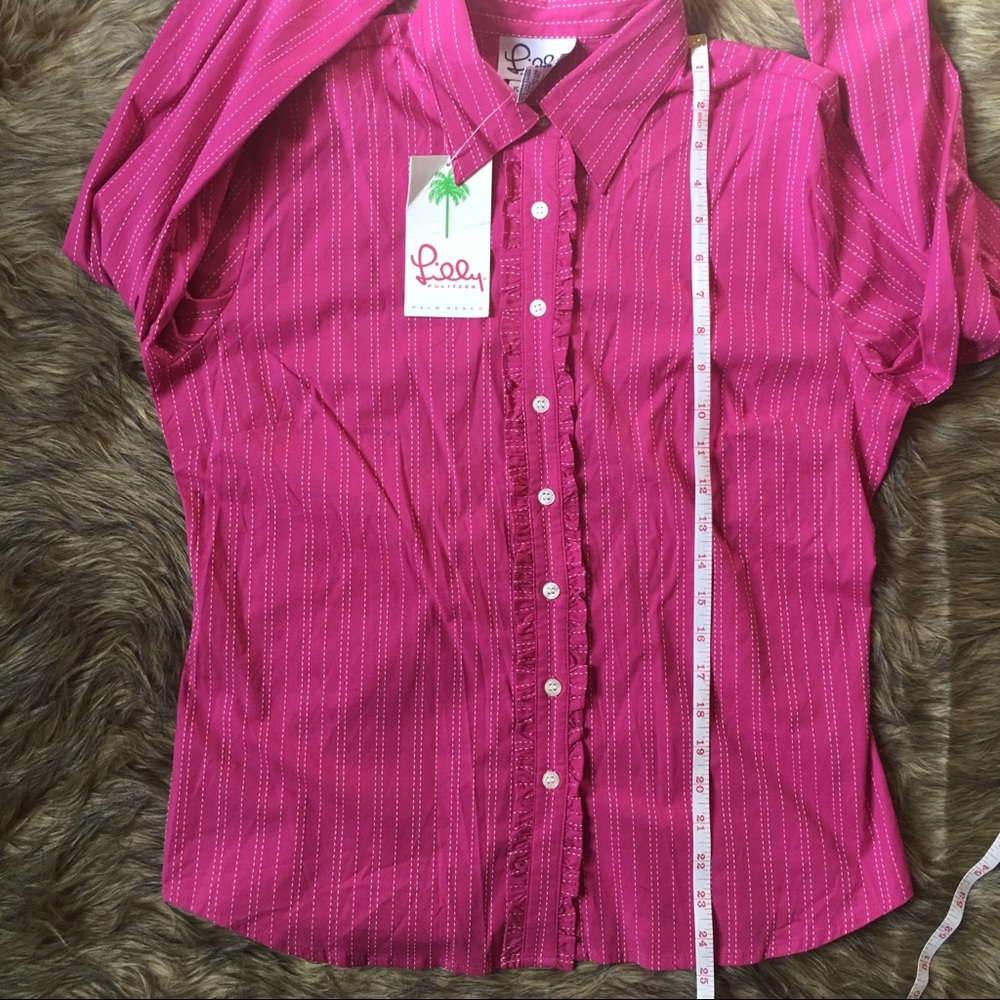 Vintage Lilly Pulitzer Pink Button Down Blouse - Picture 4 of 8